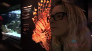 Riley loves the aquarium, and you getting her off.